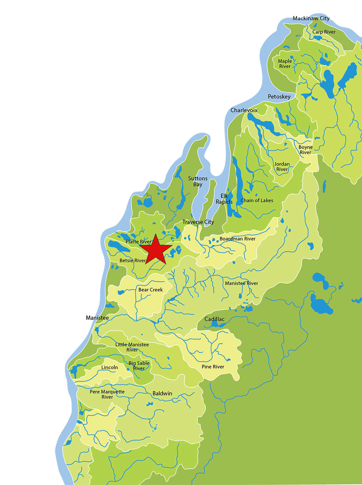 Kims Platte Multiple sites Map